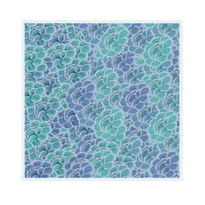 100% Wool Winter Square Scarf Elegant Peony 100x100cm