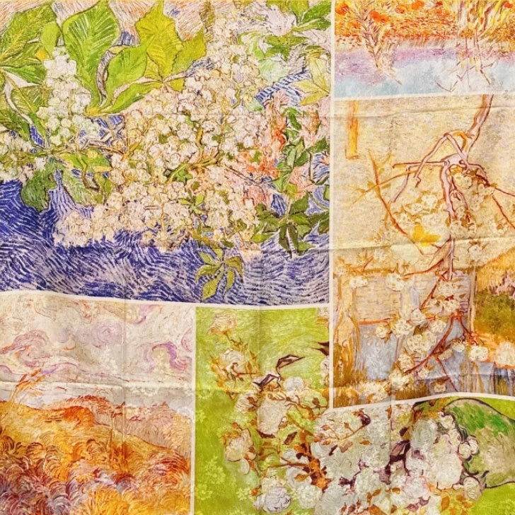 Mulberry Silk 14 Momme Square Scarf Spring Canvas 108x108 cm - Image 8