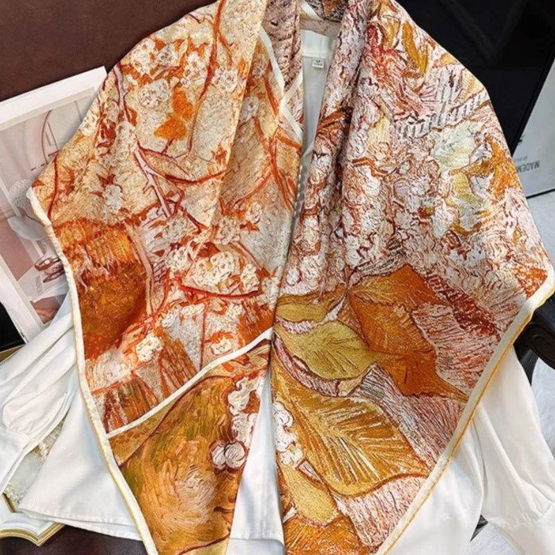 Mulberry Silk 14 Momme Square Scarf Spring Canvas 108x108 cm - Image 3