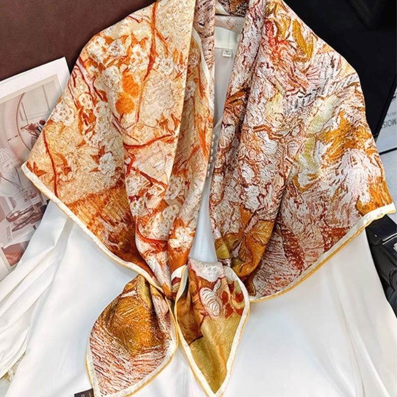 Mulberry Silk 14 Momme Square Scarf Spring Canvas 108x108 cm - Image 2