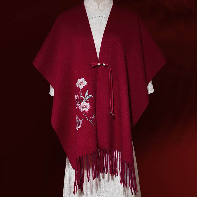 Embroidery Cashmere Luxury Scarf for Women - Ideal Gift 200x35 cm – Image 2