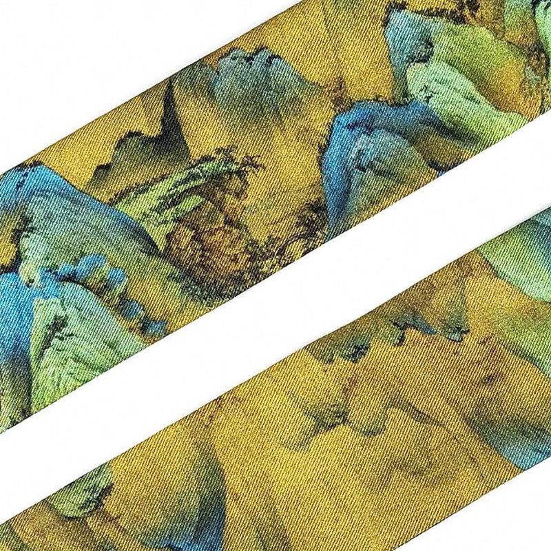 Mulberry Silk 16 Momme Chinese Painting Silk Twilly Scarf 120x5cm - Image 4